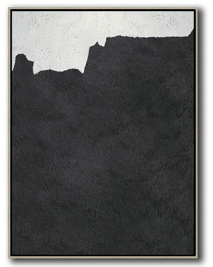 Black And White Minimal Painting On Canvas,Extra Large Canvas Painting #C6T0